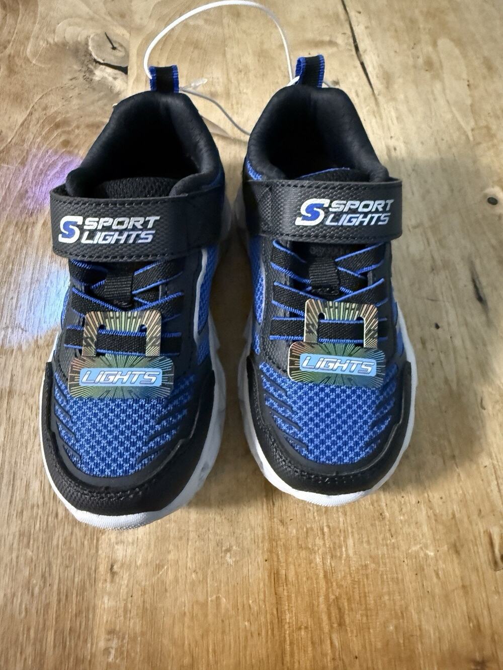 S Sport By Skechers Lights Boy's Size 9 Sneakers Blue Light Up Hook And Loop